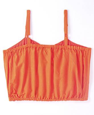woven sleeveless placement embroidered top with printed sharara-orange & pink 3