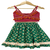 woven cotton sleeveless striped top with printed lehenga-pink & green