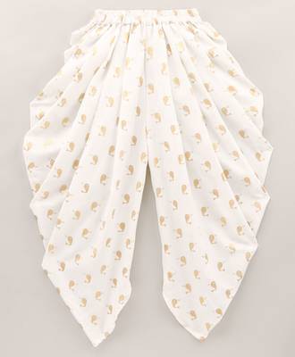 woven  sleeveless solid top with printed dhoti-lavender & offwhite 5