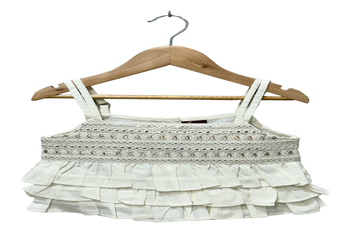 woven sleeveless embellished top with printed lehenga-white & pink 2