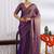 silk blend zari woven print ready to wear saree dark purple