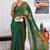 silk blend zari woven print ready to wear saree mehandi green