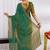 silk blend zari woven print ready to wear saree mehandi green
