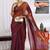 silk blend zari woven print ready to wear saree coffee brown