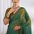 silk blend zari woven print ready to wear saree mehandi green