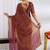 silk blend zari woven print ready to wear saree coffee brown