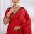 silk blend zari woven print ready to wear saree red