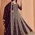 wine Embroidered faux georgette anarkali salwar suit