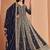 navy Embroidered blue faux georgette anarkali salwar suit