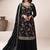 black Chinon embroidered Sharara suit
