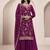 dark magenta Chinon embroidered Sharara suit