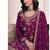 dark magenta Chinon embroidered Sharara suit