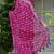 cotton blend floral block print ready to wear saree with pocket dark pink