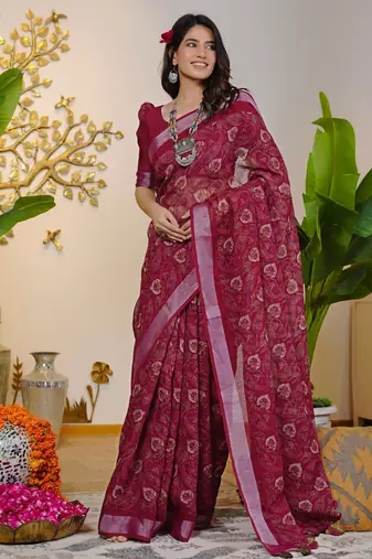 cotton blend shibori print ready to wear saree with pocket light blue