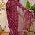 cotton blend paisley kalamkari print ready to wear saree with pocket dark pink