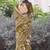 cotton blend ikkat patola print ready to wear saree with pocket dark mustard