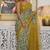 cotton blend floral kalamkari print ready to wear saree with pocket light green