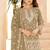 beige georgette cotton thread sequins work palazzo set-Full Stitched Free size