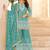 aqua blue georgette cotton thread sequins work palazzo set-Full Stitched Free size