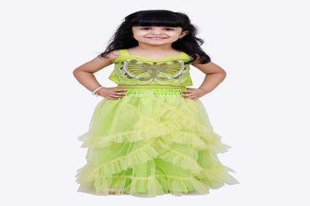 Elaisha woven sleeveless placement embroidered top with net lehenga-limegreen 1