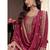 maroon Chinon embroidered designer sharara suit