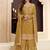 mustard Chinon embroidered designer sharara suit