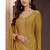 mustard Chinon embroidered designer sharara suit