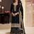 black Chinon embroidered designer sharara suit