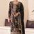Black designer chinon salwar suit with printed work
