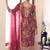 Maroon designer chinon salwar suit with printed work