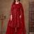 Outstanding Red Embroidered Net Function Wear Sharara Suit
