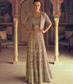 Chiku premium embroidered georgette ready-made plazzo set  with blouse & jacket