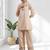 Cream linen kurta with pant for women's