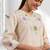 Cream linen kurta with pant for women's