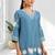 Sky blue vertical silk only top for women's