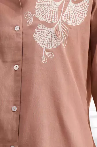 Cotton pink aari work shirt pant for women's
