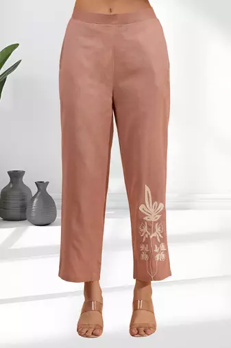 Cotton pink aari work shirt pant for women's