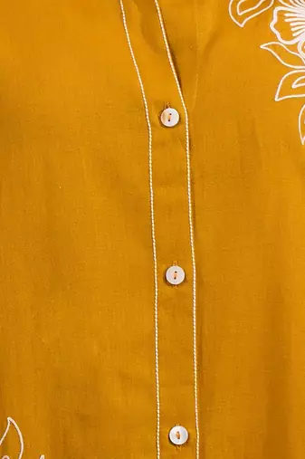 Cotton orange embroidery shirt pant for women's