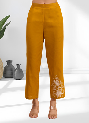 Cotton orange embroidery shirt pant for women's 5