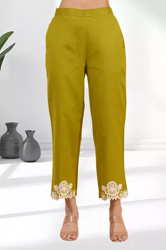 Cotton olive kurta set for women's
