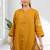 Orange cotton linen kurta with pant for women's
