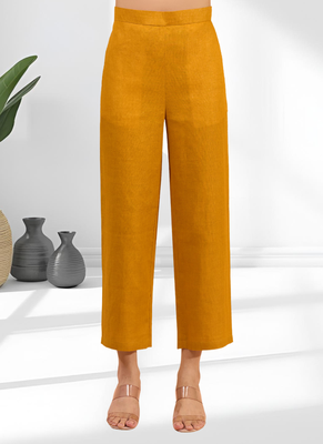 Orange cotton kurta with pant for women's 5