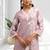 Pink cotton linen long kurta with pant for women's
