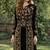 Black  Embroidery and beads Work Georgette fabric Islamic Style  Partywear Kaftan