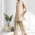 Cotton linen beige kurta with pant for women's