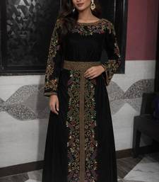 Black Georgette Beaded Kaftan