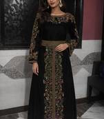 Black Georgette Beaded Kaftan