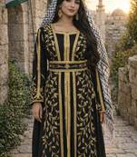 Black Georgette Beaded Kaftan