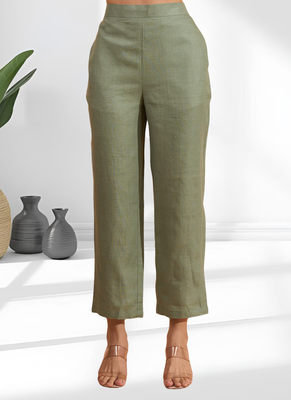 Pista green kurta with pant for women's 5