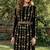 Black Georgette Beaded Kaftan